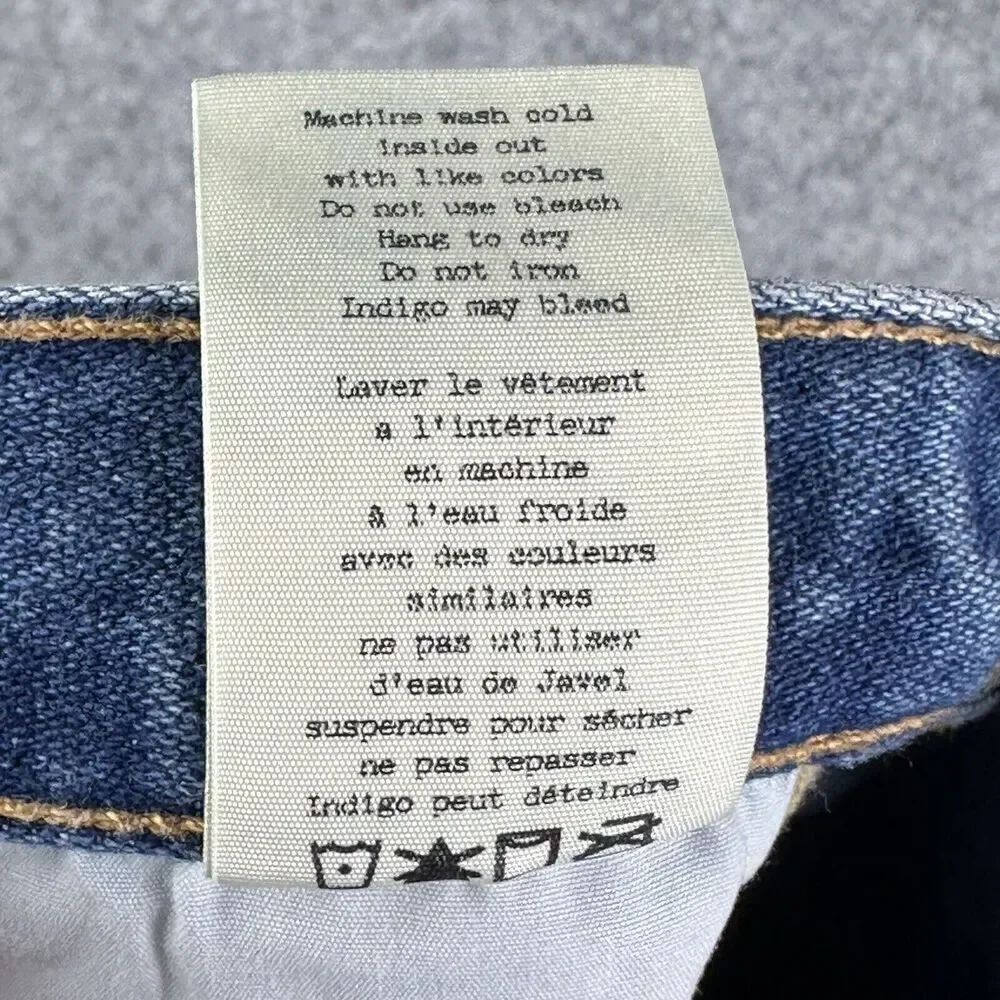 Rag & Bone Jean Shorts Womens 25 Blue Med Wash Cut Off Raw Hem Snap Button Fly